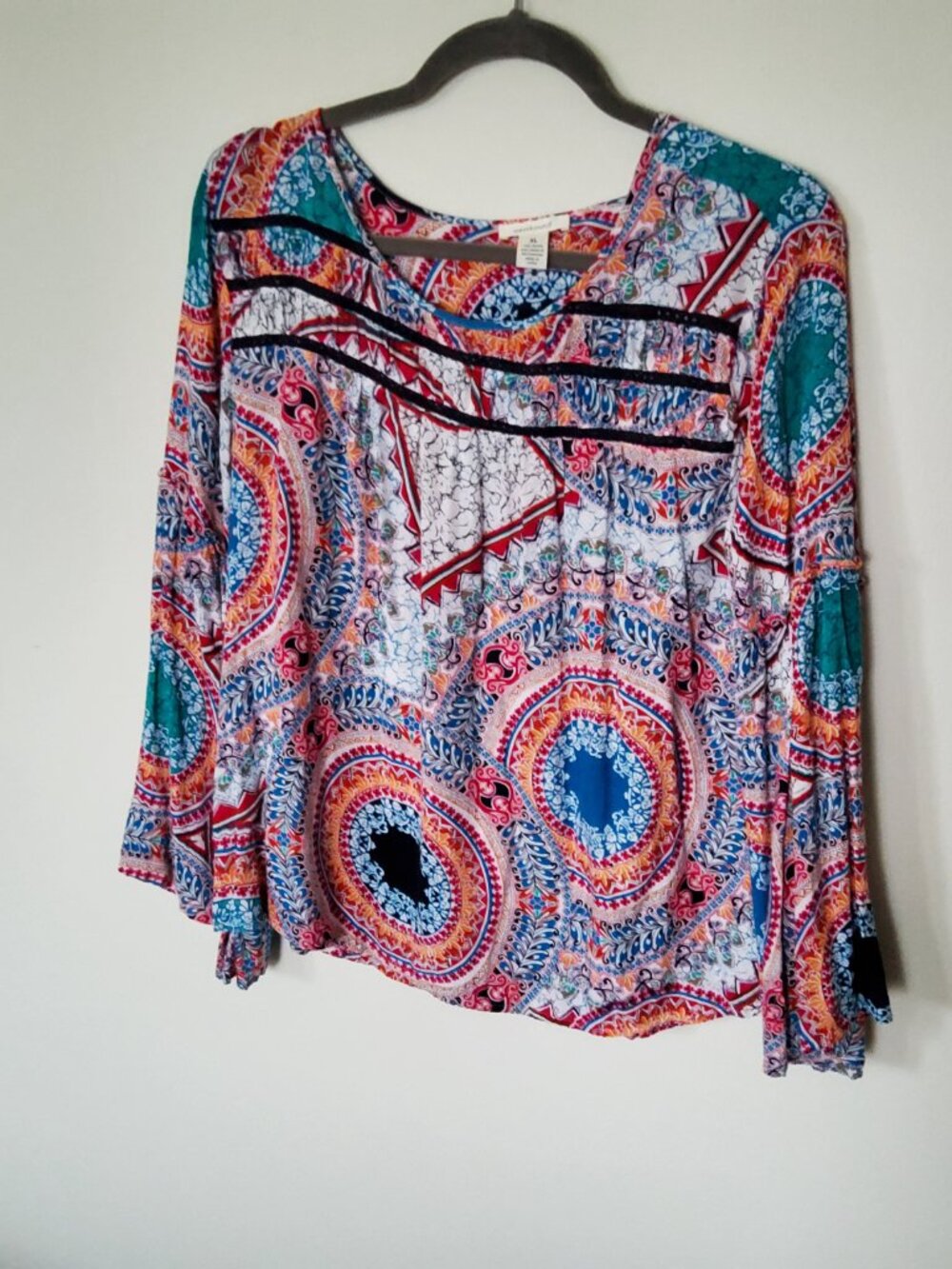 Paisley Boho Chic blouse Westbound brand size XL